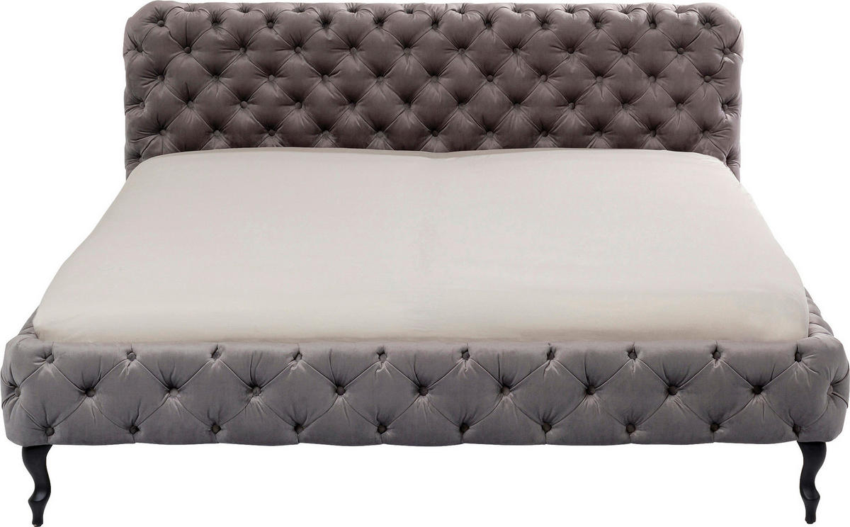 POLSTERBETT Grau 160/200 cm  - Schwarz/Grau, Design, Holz/Holzwerkstoff (160/200cm) - Kare-Design