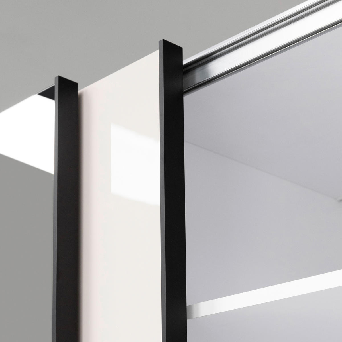 SCHIEBETÜRENSCHRANK 150/210/62 cm 2-türig Kaschmir  - Kaschmir/Schwarz, MODERN, Holzwerkstoff/Metall (150/210/62cm) - MID.YOU