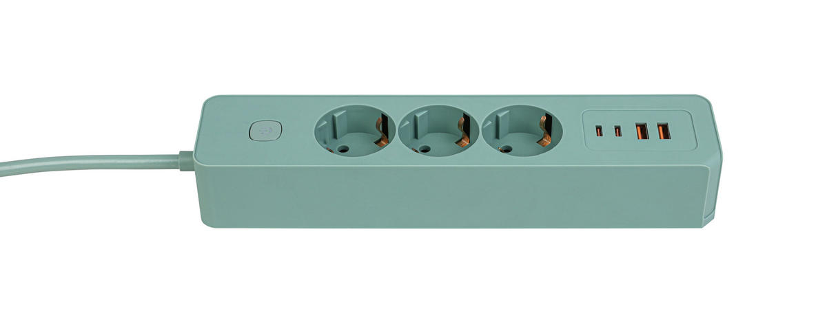 STECKDOSENLEISTE - Mintgrün, Basics, Kunststoff/Metall (24/5,5/4cm) - Mican