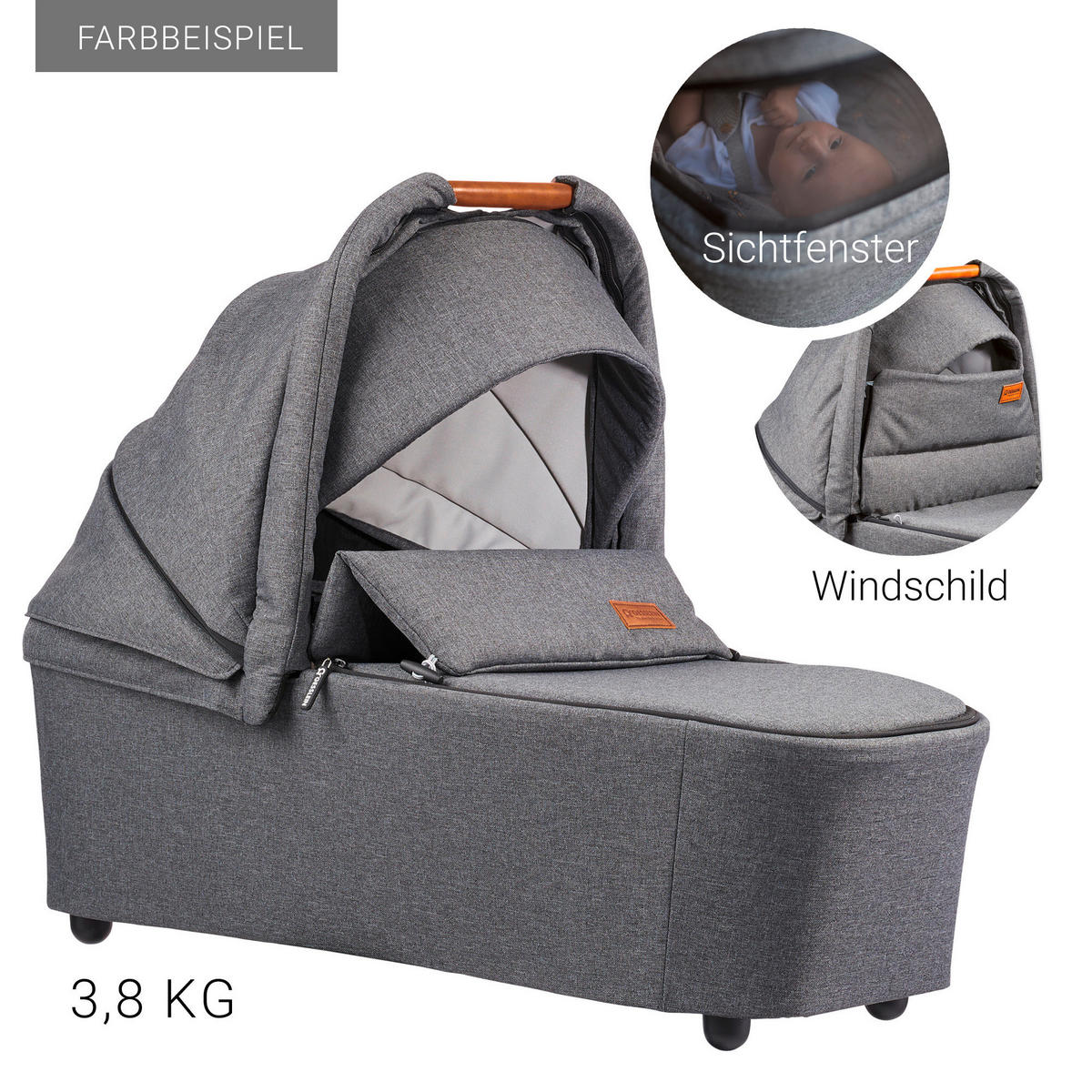 KOMBIKINDERWAGEN  FX4 Style Set   - Schwarz/Olivgrün, Basics, Textil/Metall (57/129/100cm) - Gesslein