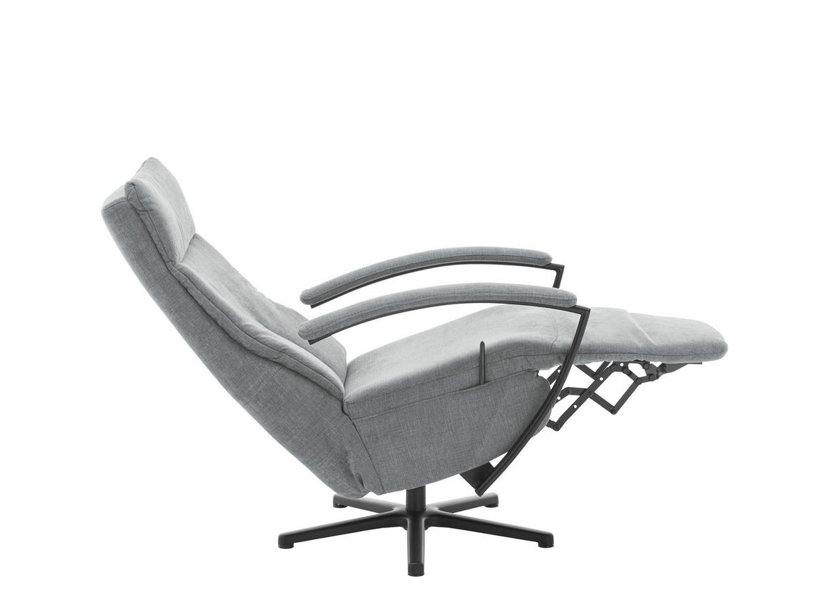 RELAXSESSEL WÜRZBURG-STYLE -EXKLUSIV- - Hellgrau/Schwarz, Design, Textil/Metall (76/110/83cm) - Beldomo Speed