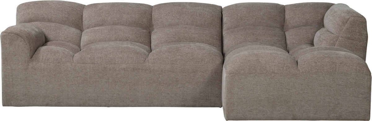 ECKSOFA Tibas Sandfarben Webstoff  inkl.  - Sandfarben/Schwarz, Design, Kunststoff/Textil (280/165cm) - Livetastic