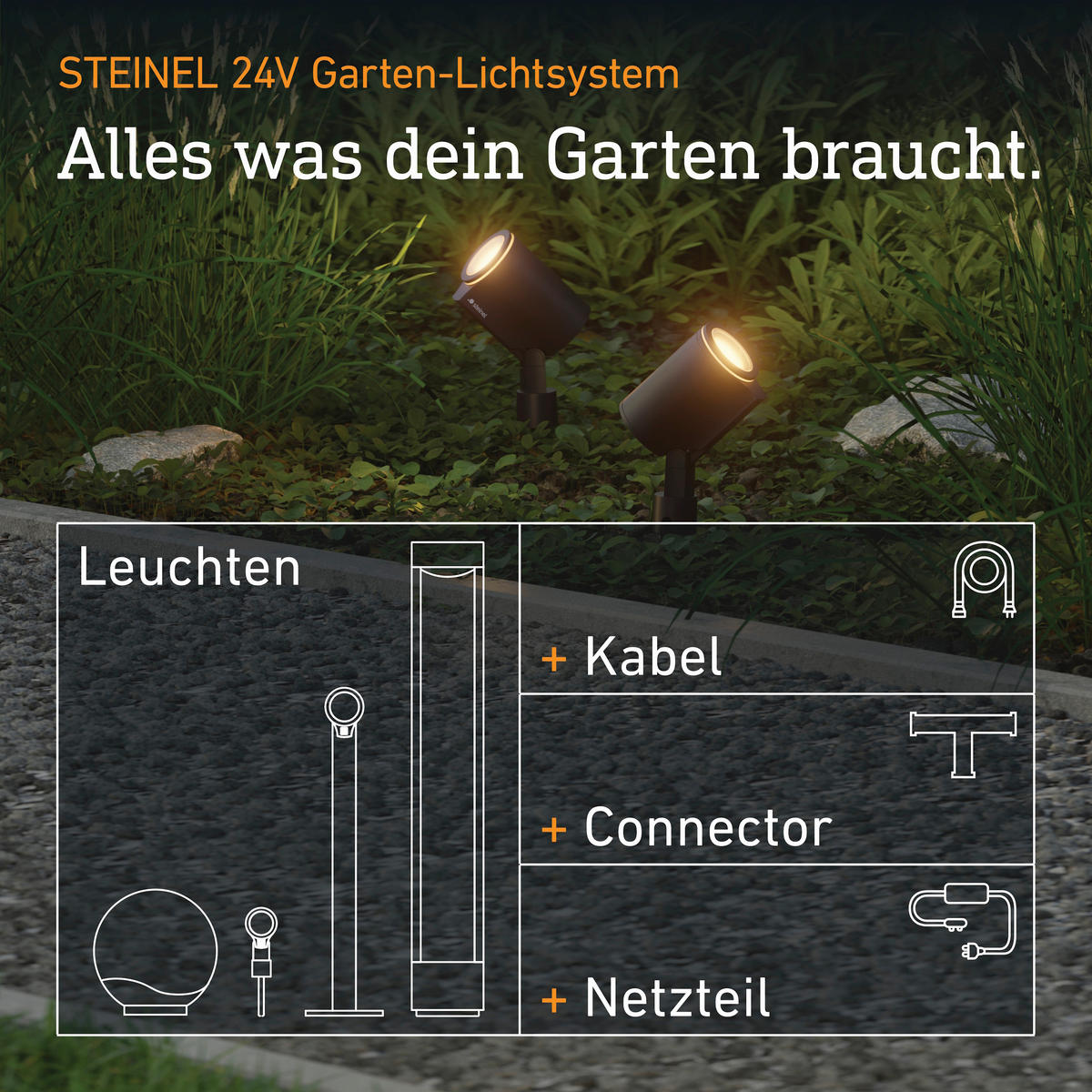 TRANSFORMATOR 24 V Garten-Lichtsystem 4,8/3,3/15,6 cm  - Trend (4,8/3,3/15,6cm) - Steinel