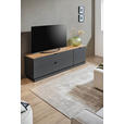 TV-ELEMENT Graphitfarben, Eiche Artisan  140/62/44 cm  - Schwarz/Graphitfarben, MODERN, Holzwerkstoff/Metall (140/62/44cm) - Hom`in