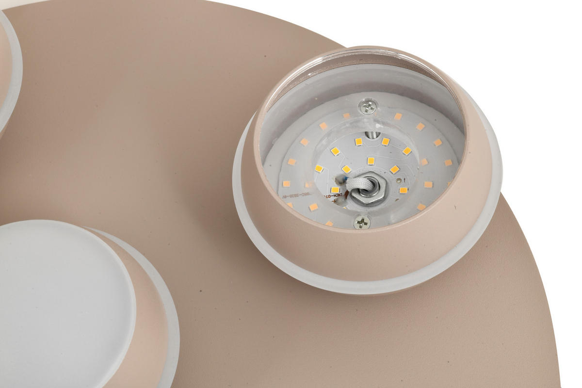 LED-DECKENLEUCHTE Biarritz 40/40/14 cm  - Sandfarben, Design, Kunststoff/Metall (40/40/14cm)