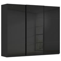 SCHWEBETÜRENSCHRANK 242/223/68 cm,  in Schwarz, 3 Tür(en)  - Schwarz, KONVENTIONELL, Glas/Holzwerkstoff (242/223/68cm) - Novel