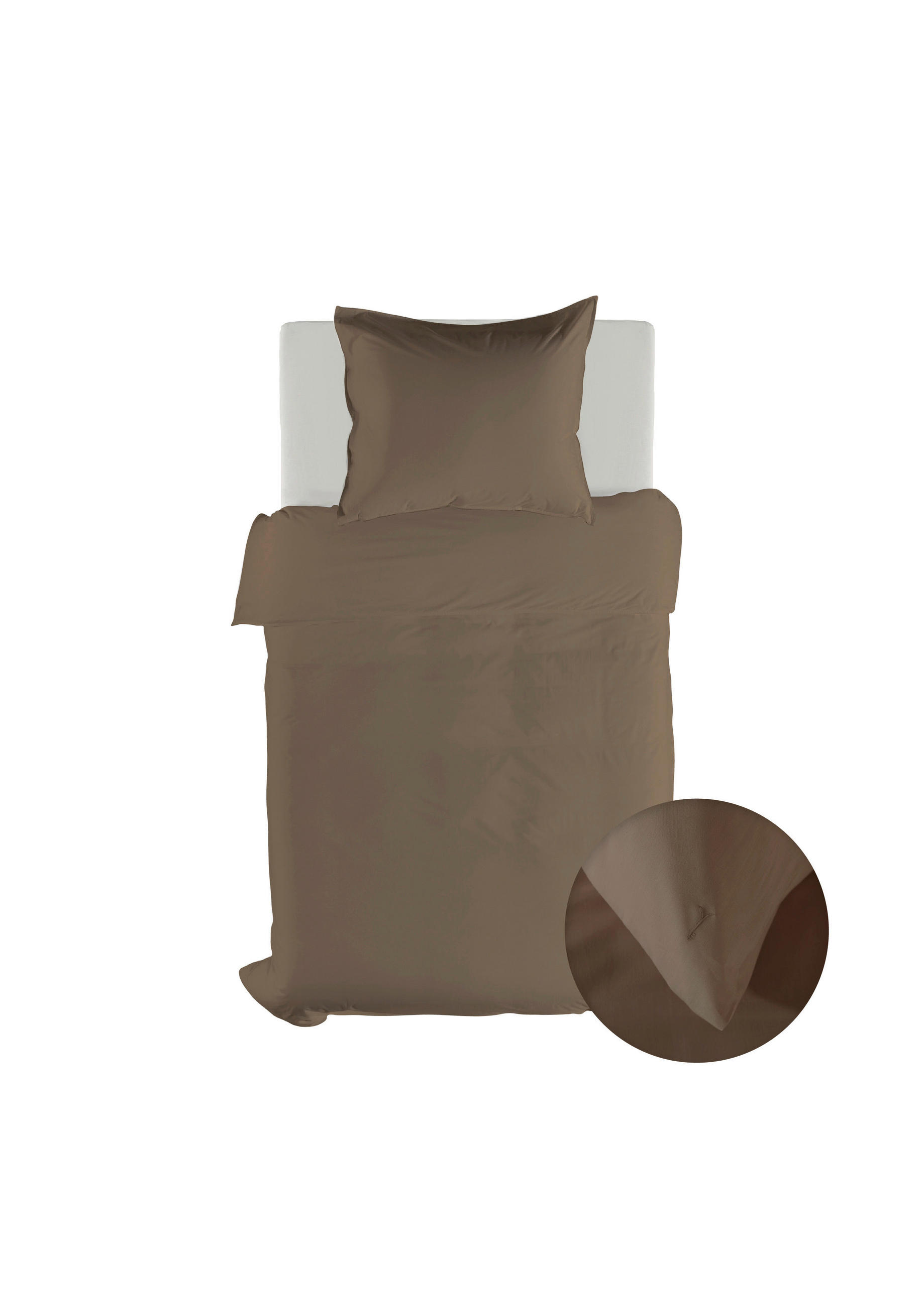 BETTWÄSCHE 2-teilig Suite-Casablanca Renforcé 135/200 cm  - Taupe, Basics, Textil (135/200cm)