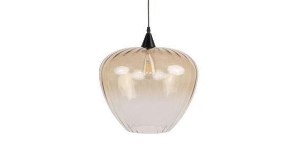 HÄNGELEUCHTE 40/150 cm   - Cognac/Schwarz, Trend, Glas/Metall (40/150cm) - Dieter Knoll