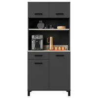 BUFFET 80/177/40 cm  in Anthrazit, Hellgrau  - Anthrazit/Hellgrau, KONVENTIONELL, Holzwerkstoff/Metall (80/177/40cm) - P & B