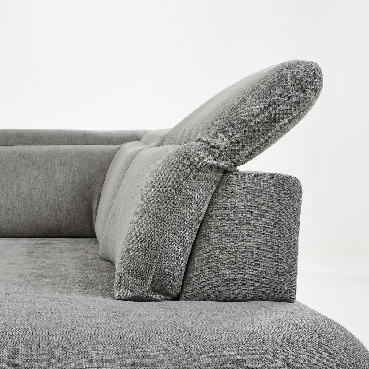 ECKSOFA in Webstoff Grau  - Schwarz/Grau, Design, Textil/Metall (293/197cm) - Stylife