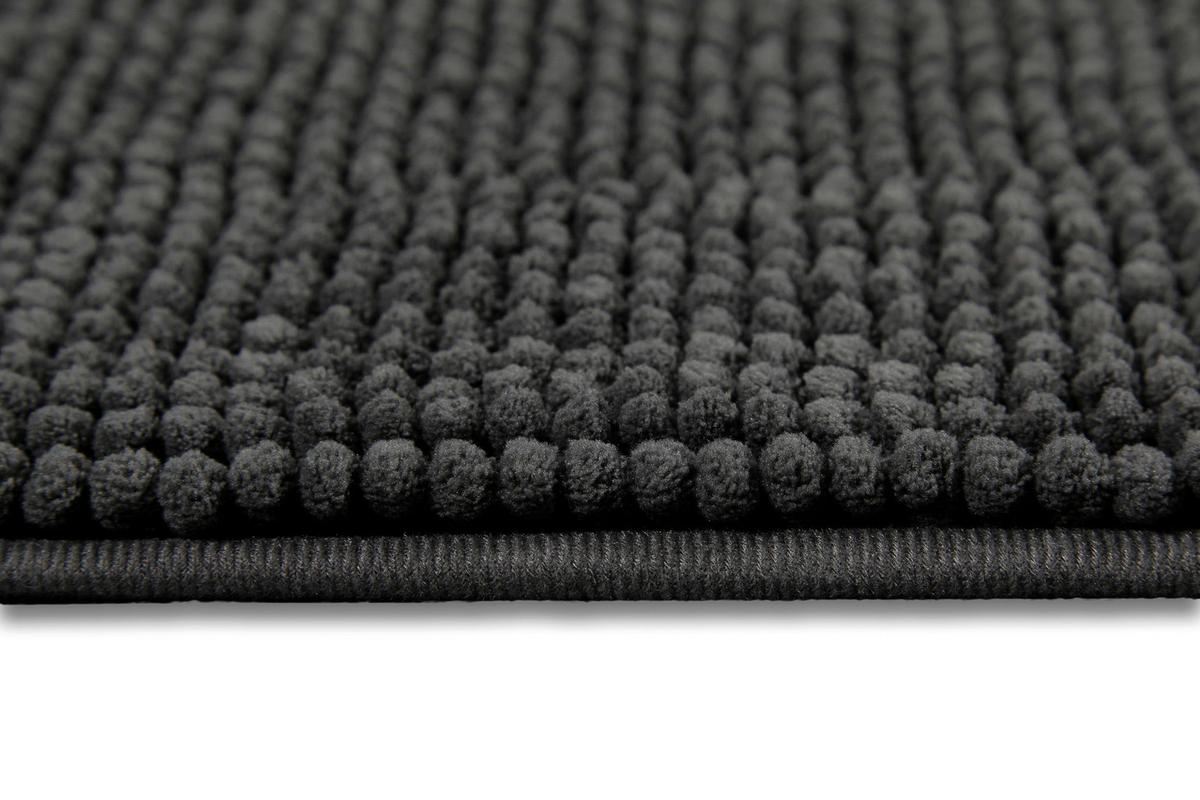 BADTEPPICH Anthrazit, Grau 60/50 cm  - Anthrazit/Grau, Basics, Kunststoff/Textil (60/50cm) - WECON HOME