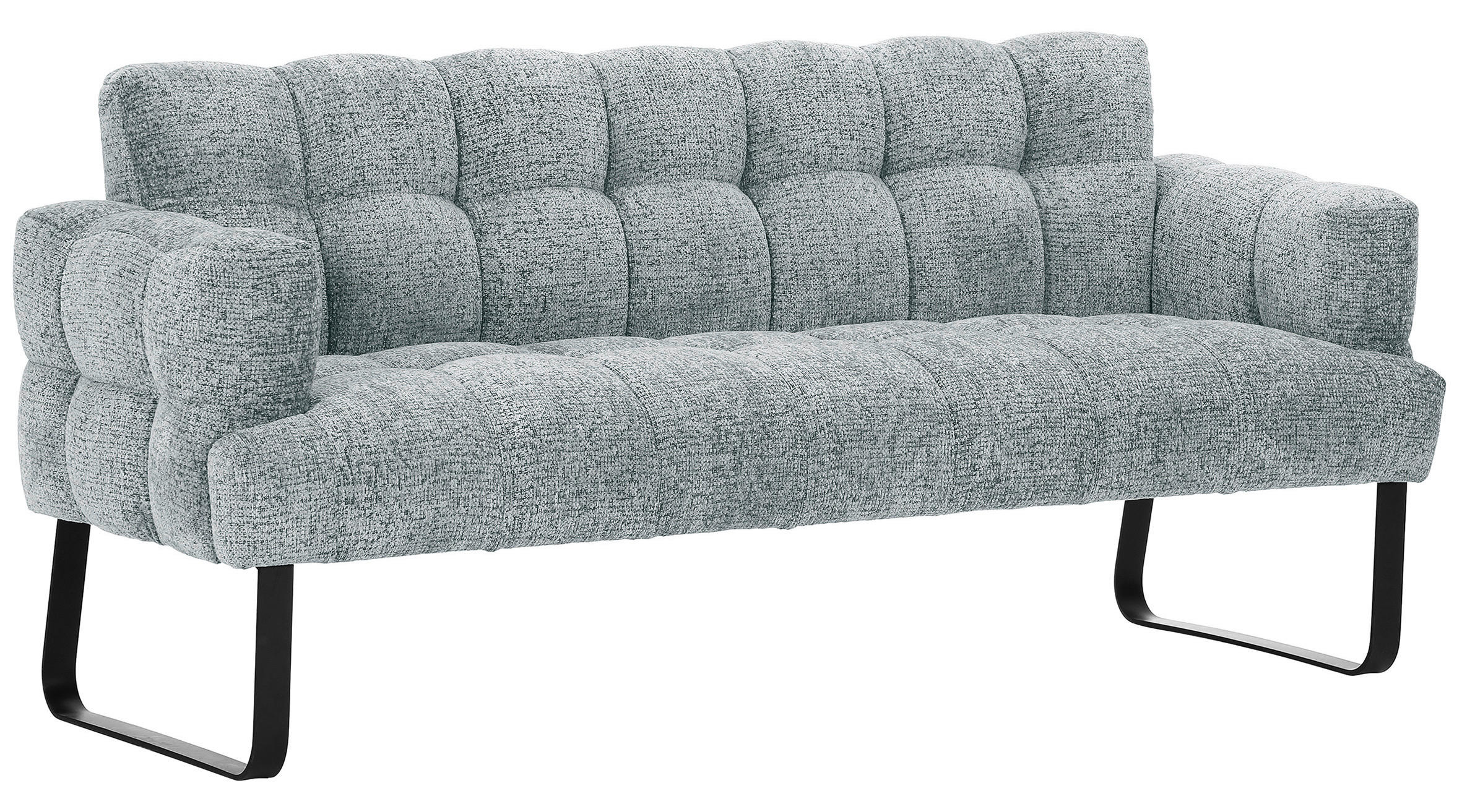 SITZBANK in Textil Mintgrün  - Schwarz/Mintgrün, Design, Textil/Metall (200/91/78cm) - Novel