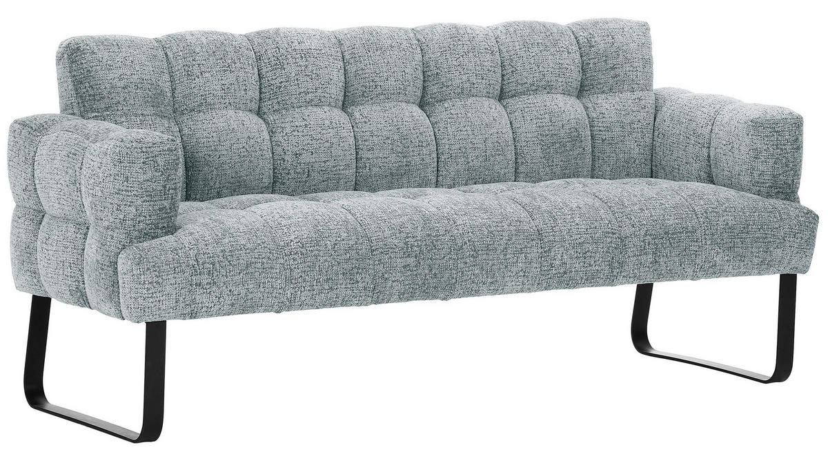 SITZBANK in Textil Mintgrün  - Schwarz/Mintgrün, Design, Textil/Metall (200/91/78cm) - Novel