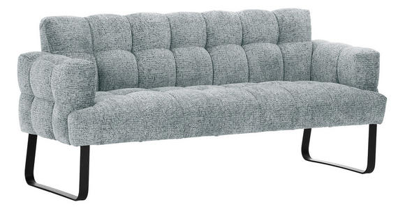 SITZBANK in Textil Mintgrün  - Schwarz/Mintgrün, Design, Textil/Metall (200/91/78cm) - Novel