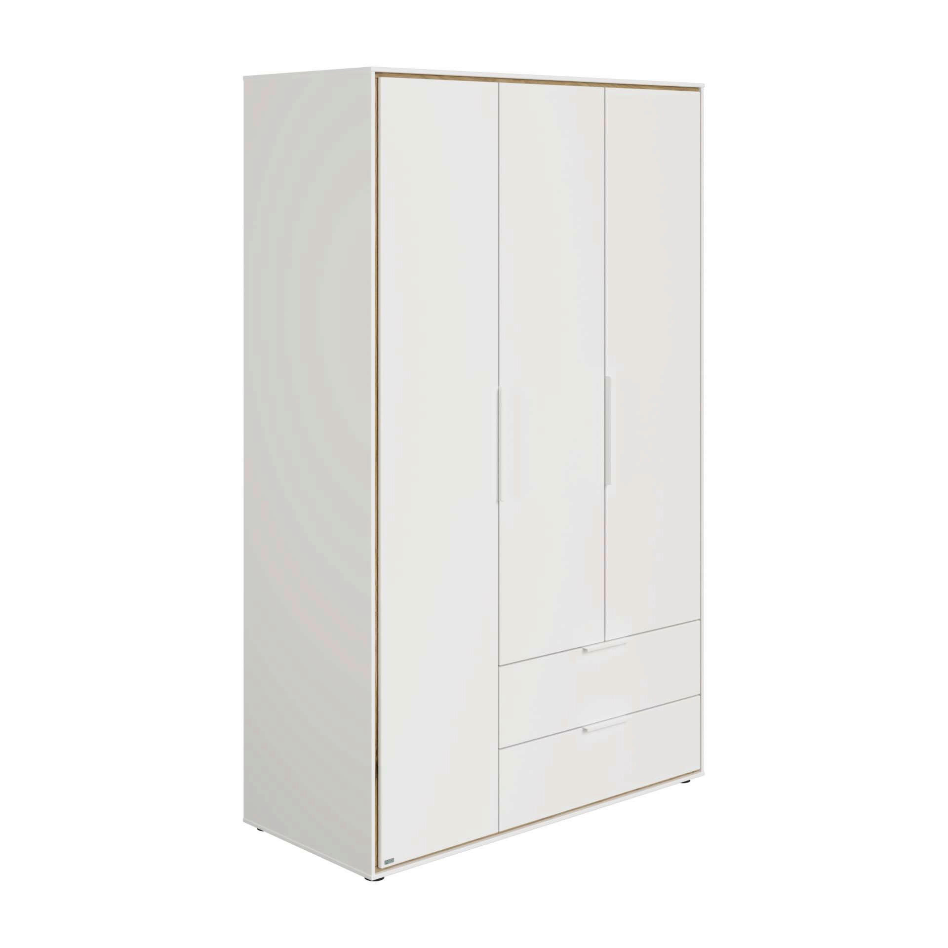 BABYKLEIDERSCHRANK Lieven Weiß, Eichefarben - Eichefarben/Weiß, Basics, Holzwerkstoff (125,9/203,6/54,8cm) - Paidi