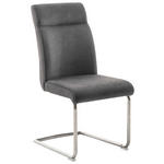 SCHWINGSTUHL  in Edelstahl Flachgewebe  - Edelstahlfarben/Anthrazit, Design, Textil/Metall (49/99/63cm) - Novel