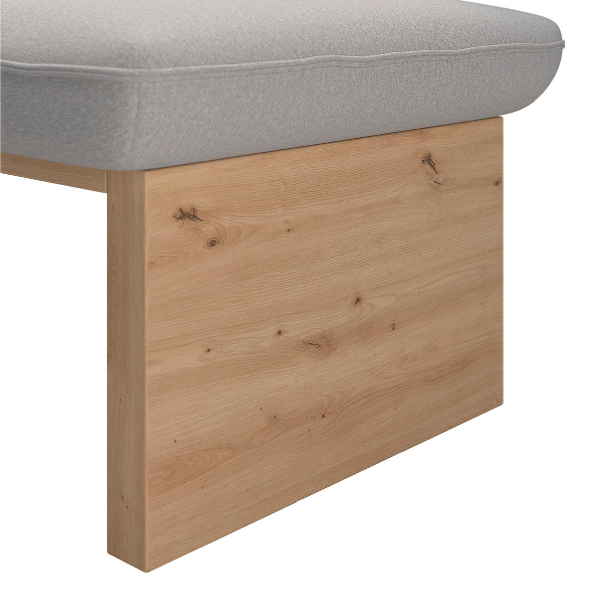 ECKBANK 170/192 cm Webstoff Hellgrau Eiche Sperrholz   - Eichefarben/Hellgrau, KONVENTIONELL, Holz/Textil (170/192cm) - Livetastic