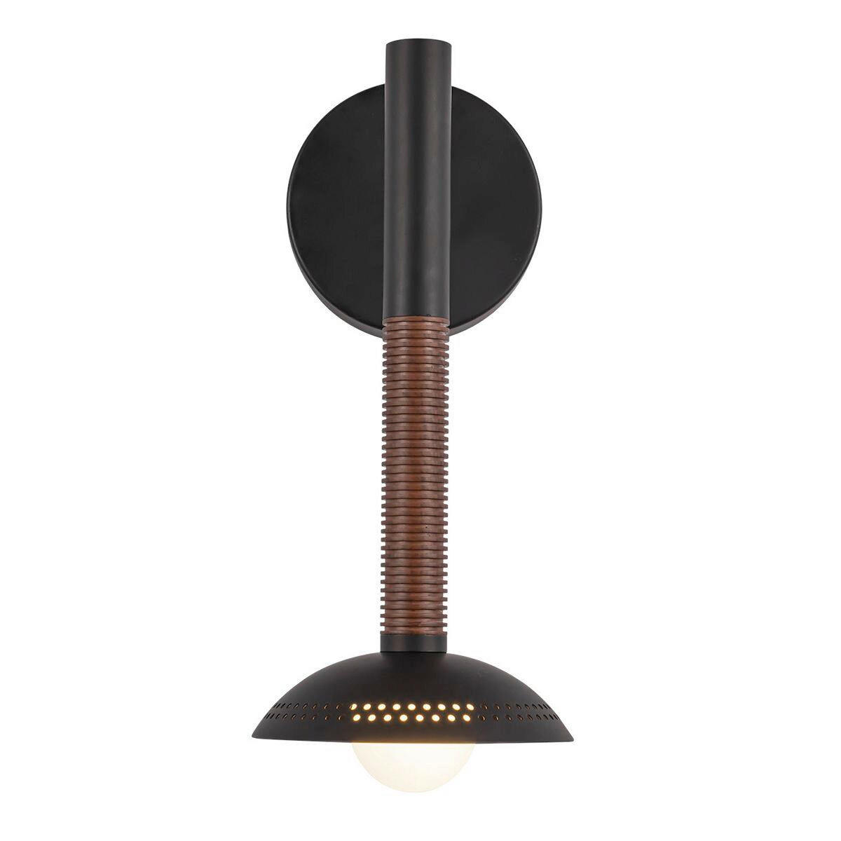 LED-WANDLEUCHTE Alora Mood 57,2/15,2 cm  - Walnussfarben/Schwarz, Design, Glas/Metall (57,2/15,2cm) - Elstead Lighting