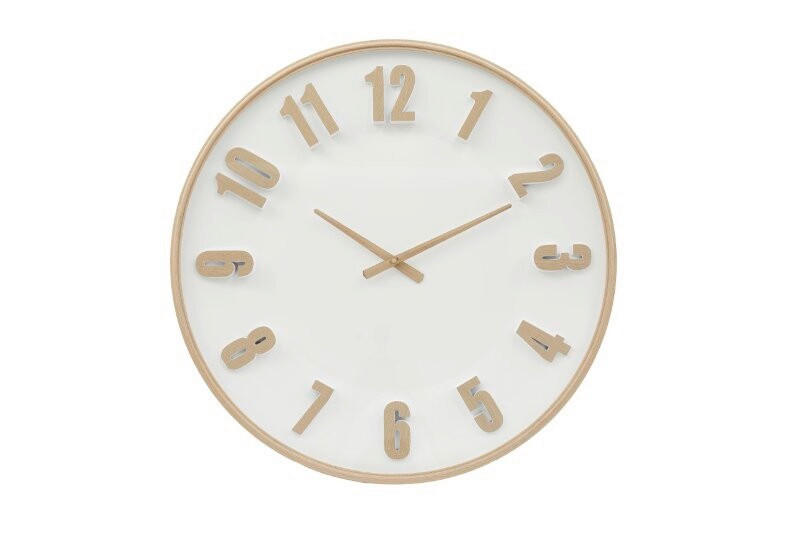 Ceas De Perete 75/75/5 cm   - alb, Basics, plastic/sticlă (75/75/5cm)