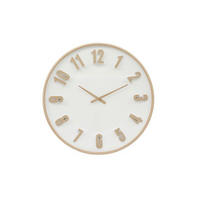 Ceas De Perete 75/75/5 cm   - alb, Basics, plastic/sticlă (75/75/5cm)