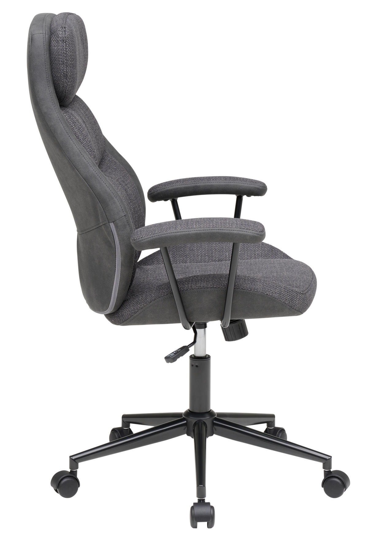 KANCELÁŘSKÉ KŘESLO, tkaná látka, šedá - šedá/černá, Moderní, kov/textil (64/103-113/66cm) - MID.YOU