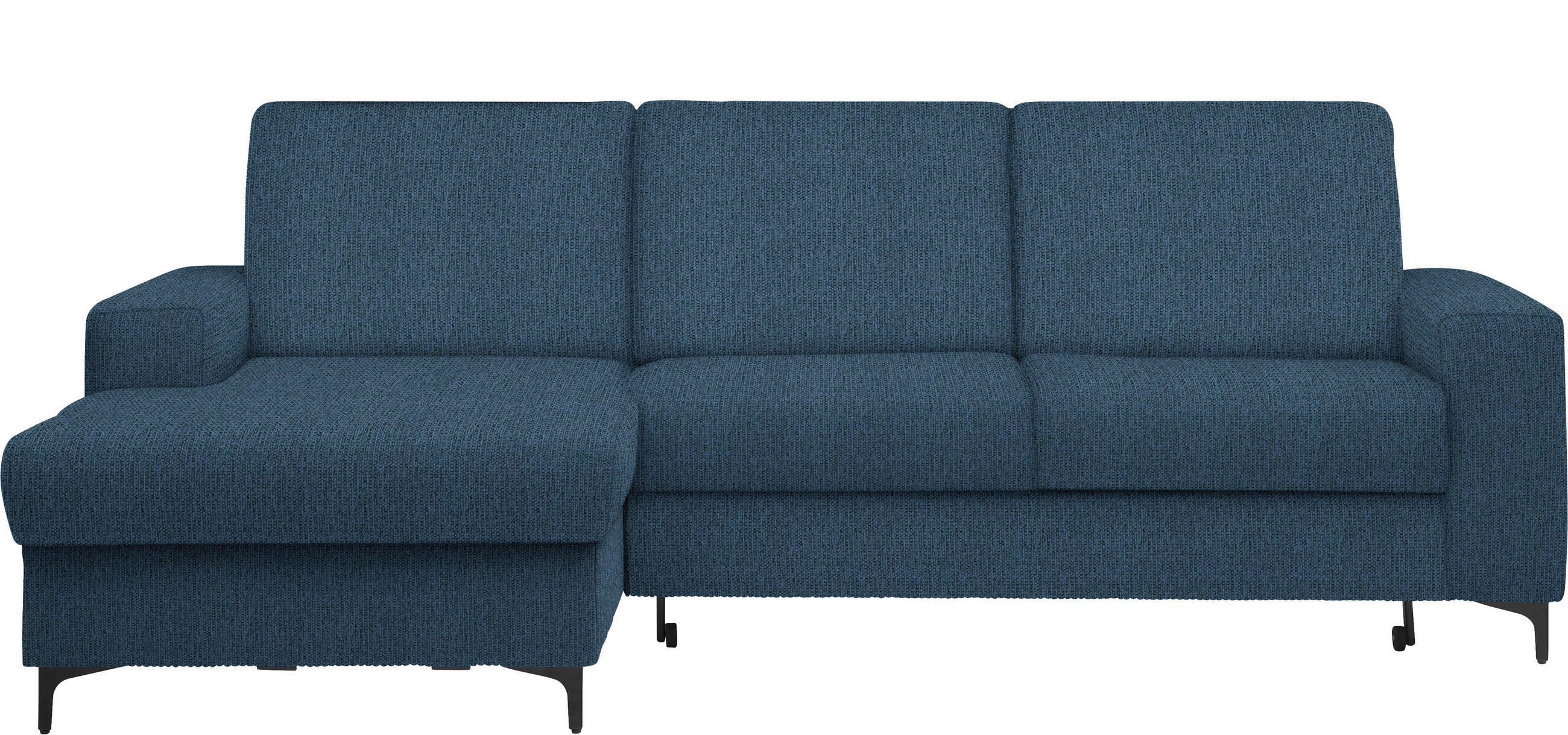 ECKSOFA in Webstoff Blau  - Blau/Schwarz, KONVENTIONELL, Textil/Metall (167/247cm) - Stylife