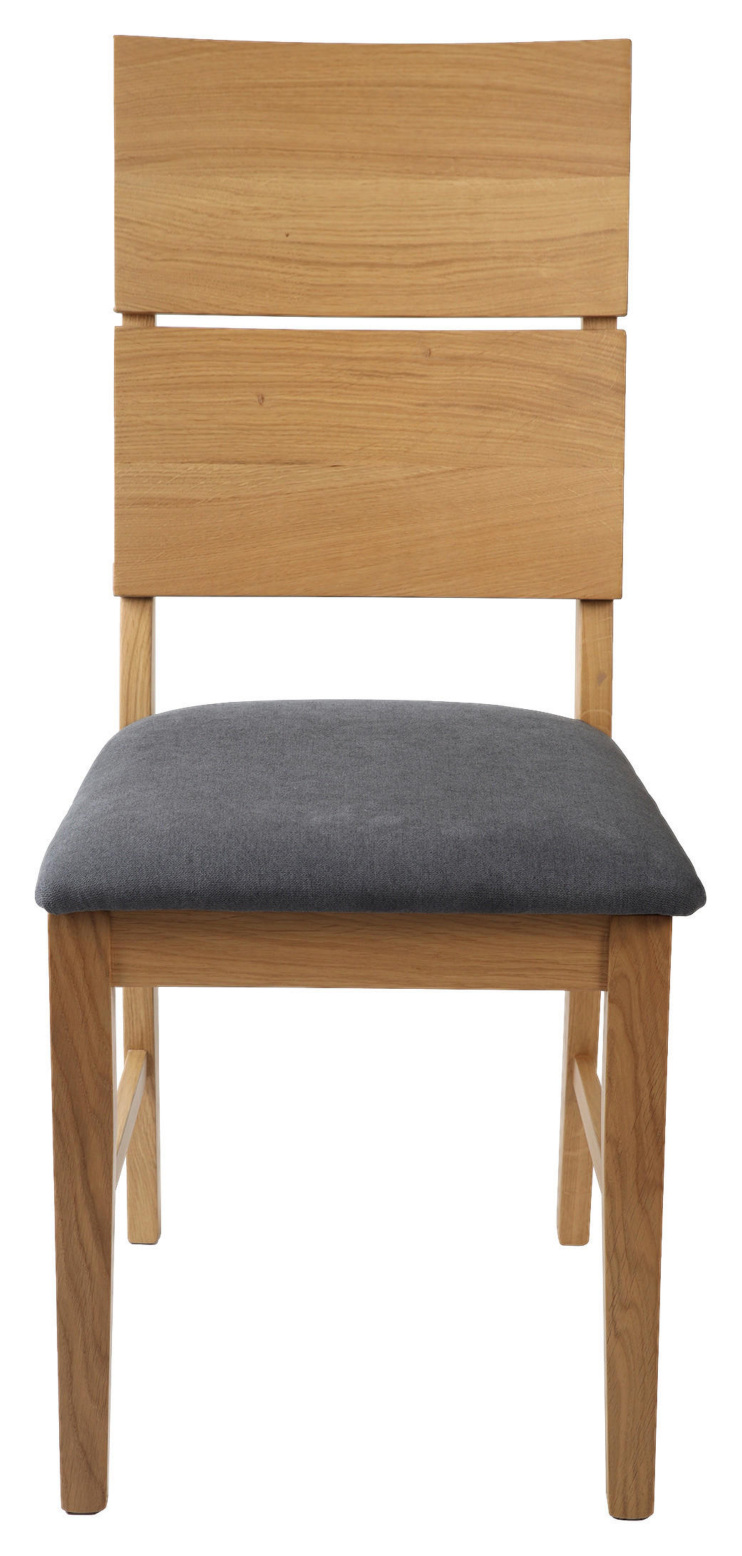 STUHL Webstoff Grau, Eichefarben Eiche massiv  - Eichefarben/Grau, MODERN, Holz/Textil (43/94,5/61cm) - Livetastic