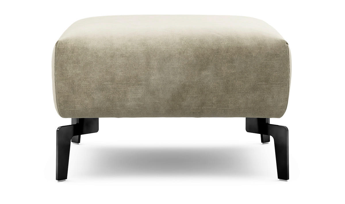 HOCKER Samt Naturfarben  - Schwarz/Naturfarben, Design, Textil/Metall (70/70/46cm) - SENSOO