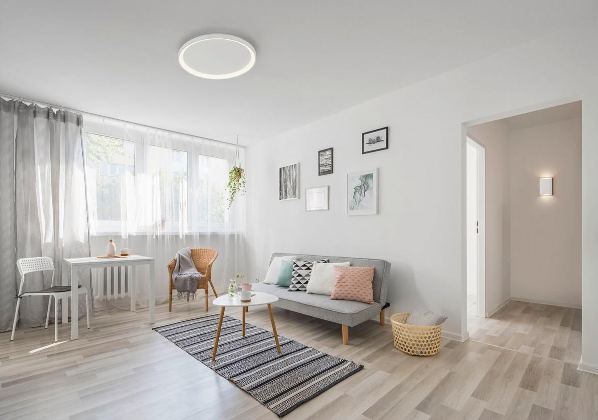 LED-DECKENLEUCHTE Mori 57/6.5 cm   - Weiß, KONVENTIONELL, Kunststoff/Metall (57/6.5cm) - Helestra