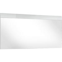 STENSKO OGLEDALO, 134/63/3 cm steklo, leseni material  - bela, Moderno, steklo/leseni material (134/63/3cm) - Xora