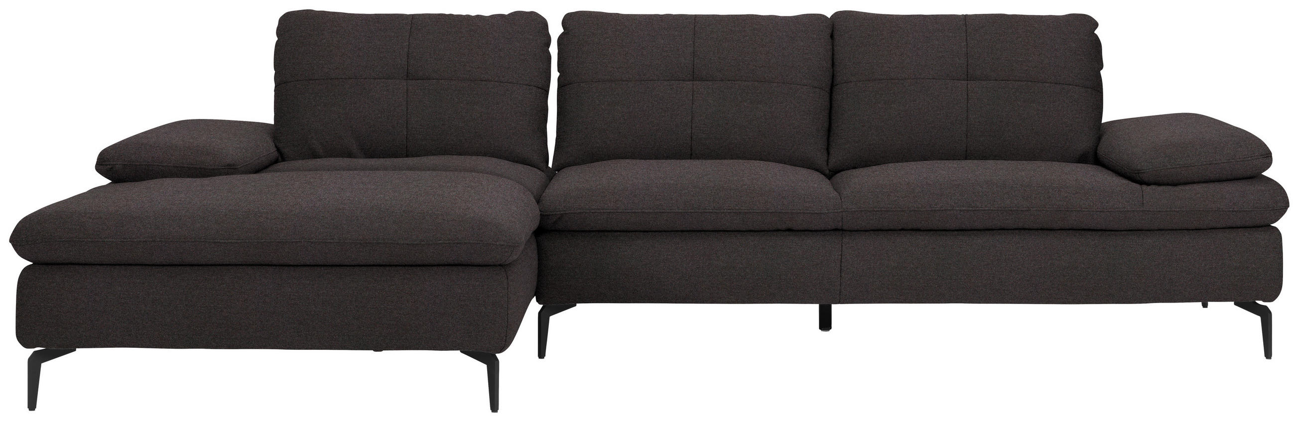 ECKSOFA  in Webstoff Schwarz  179/301 cm  - Schwarz, Design, Textil/Metall (179/301cm) - Chilliano