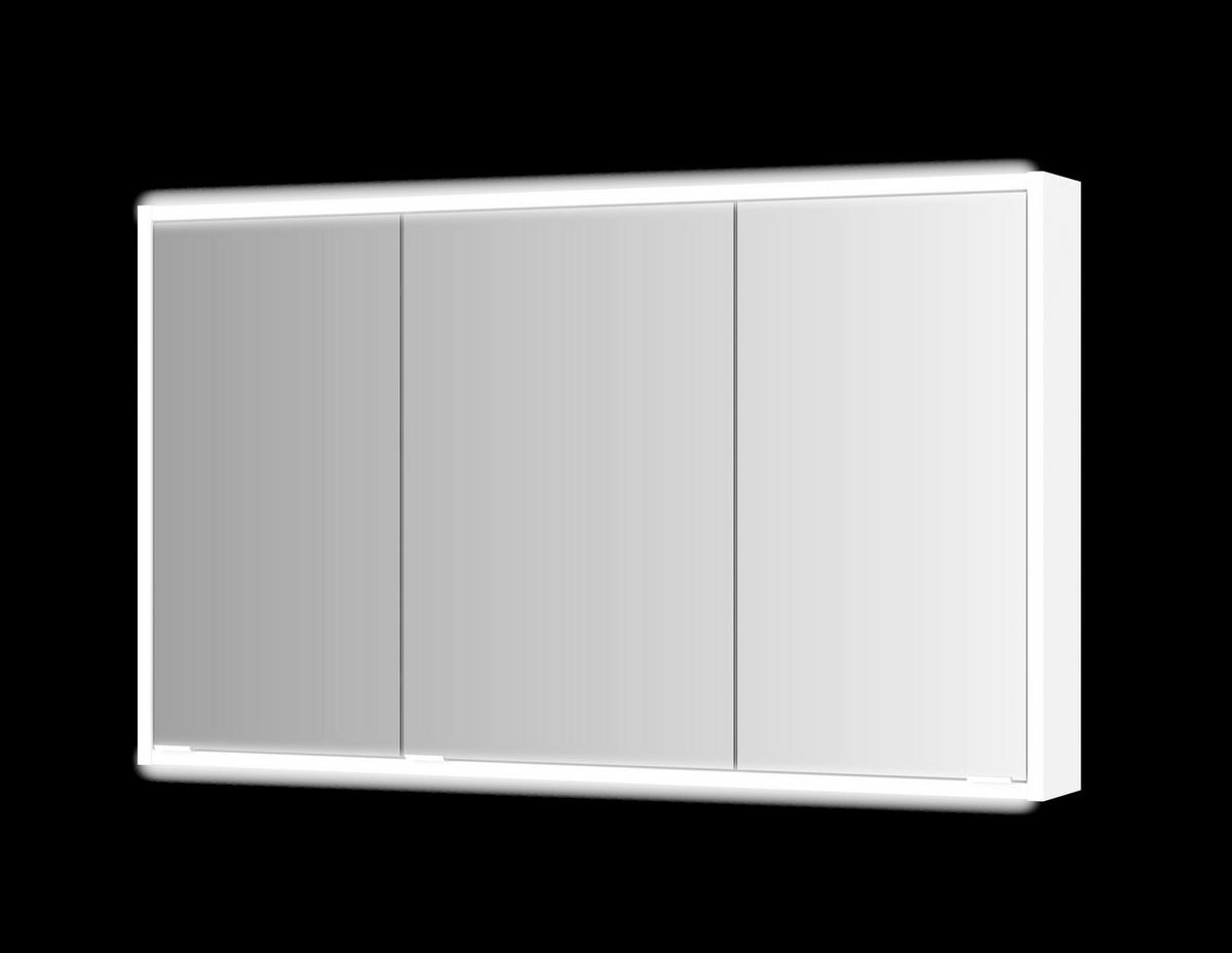 SPIEGELSCHRANK 120/71,4/15,2 cm  - Chromfarben/Weiß, KONVENTIONELL, Glas/Holz (120/71,4/15,2cm) - Xora
