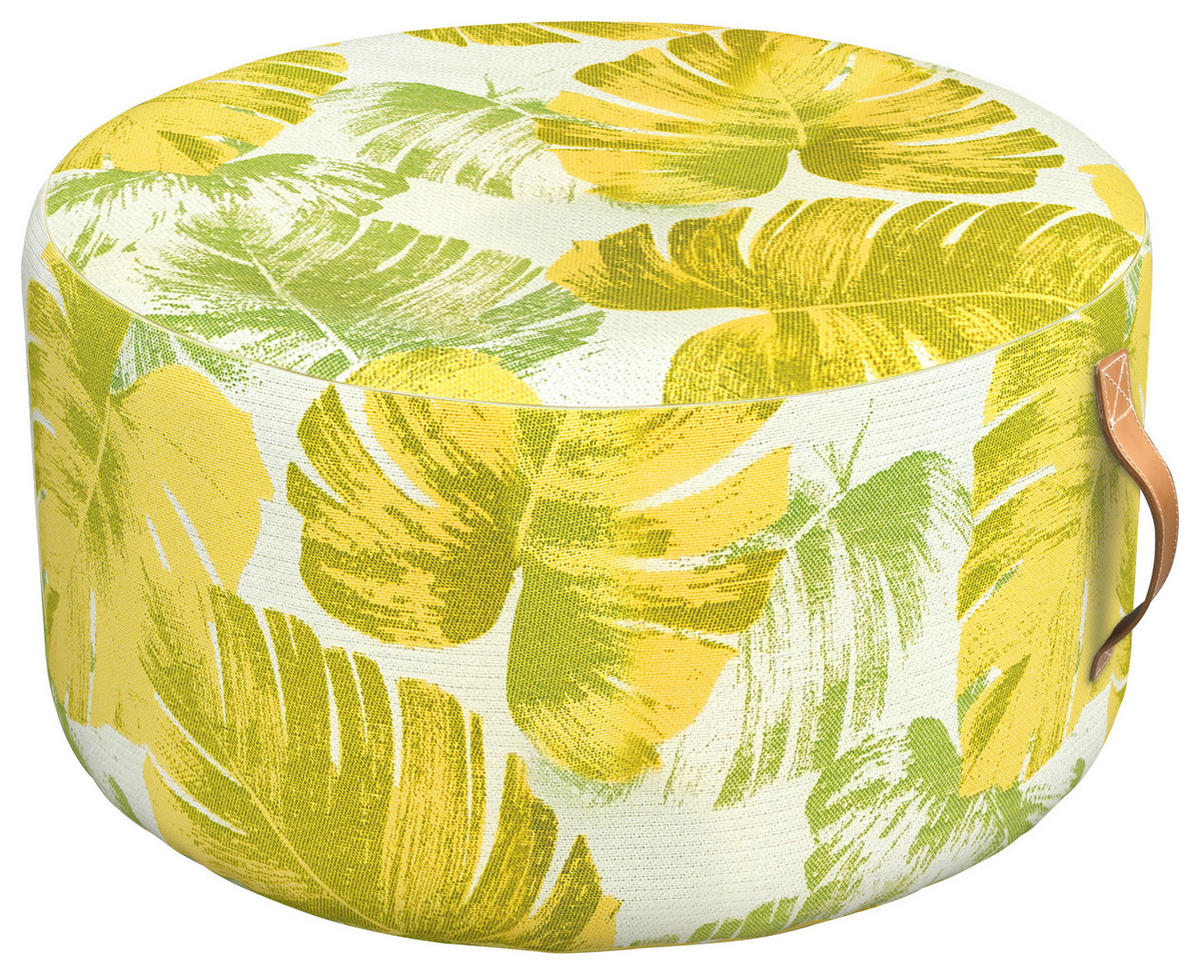 OUTDOORPOUF in  Uni  - Hellgrau, Basics, Textil (45/45cm)