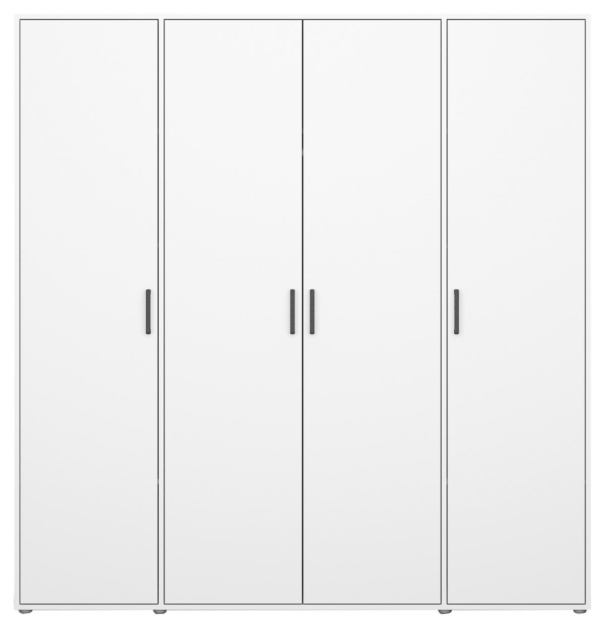 NYÍLÓAJTÓS SZEKRÉNY fehér  - fehér/szürke, Modern, műanyag/faalapú anyag (187/194/53cm) - Rauch Möbel