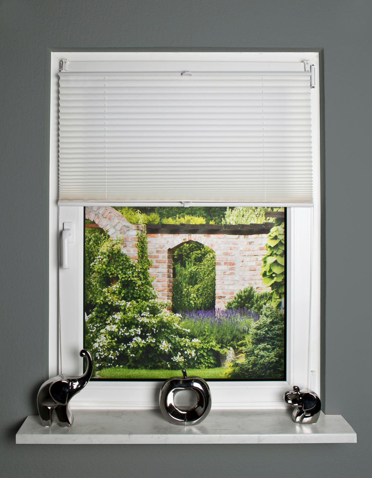 PLISSEE 40/130 cm  - Weiß, Design, Textil (40/130cm)