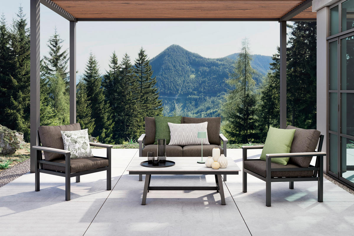 2-SITZER-BANK 122/74/73 cm  in Dunkelgrau  - Dunkelgrau, Design, Kunststoff/Textil (122/74/73cm) - Amatio