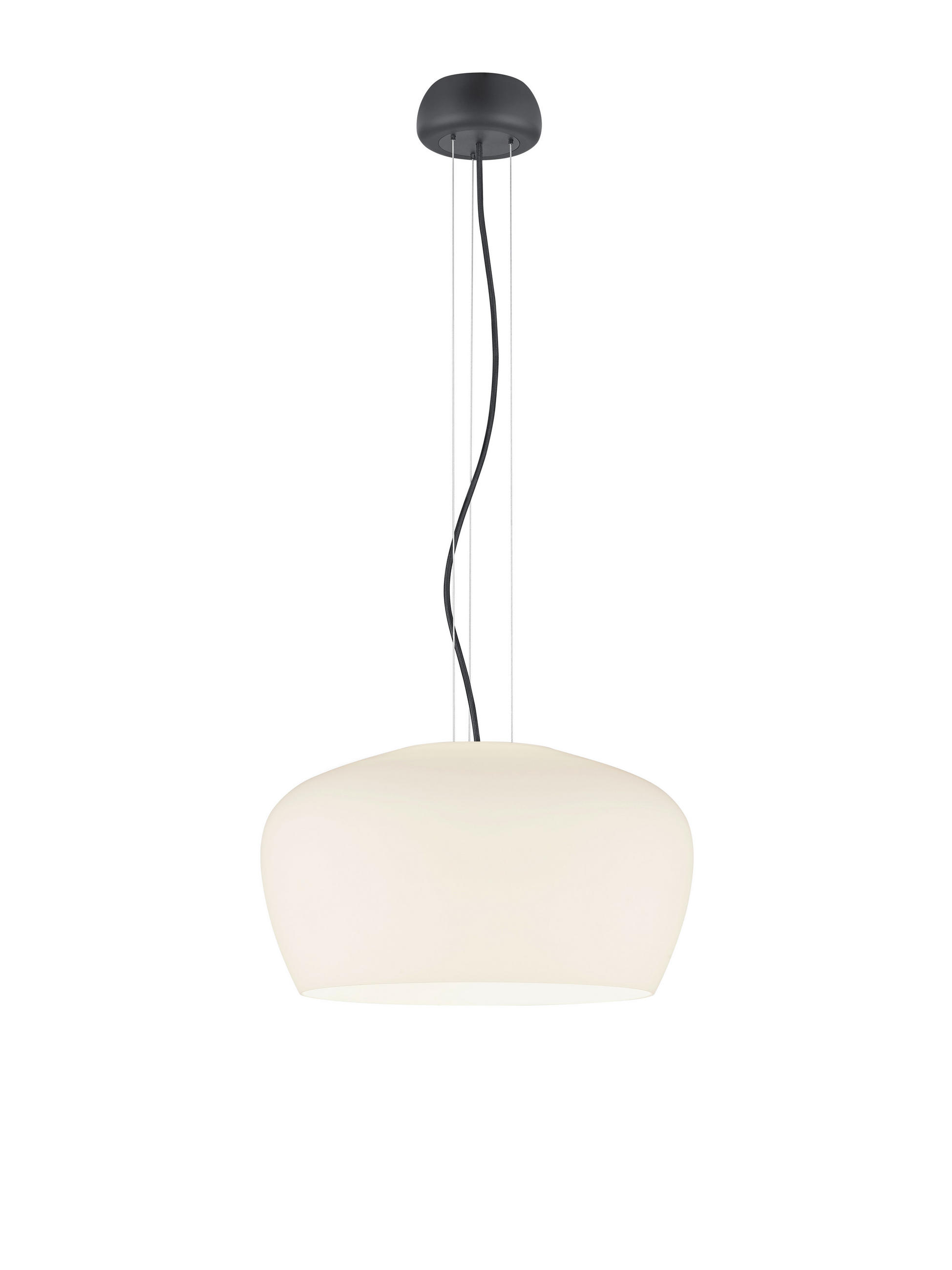 HÄNGELEUCHTE 44/200 cm  - Schwarz/Weiß, Design, Glas/Metall (44/200cm) - Helestra