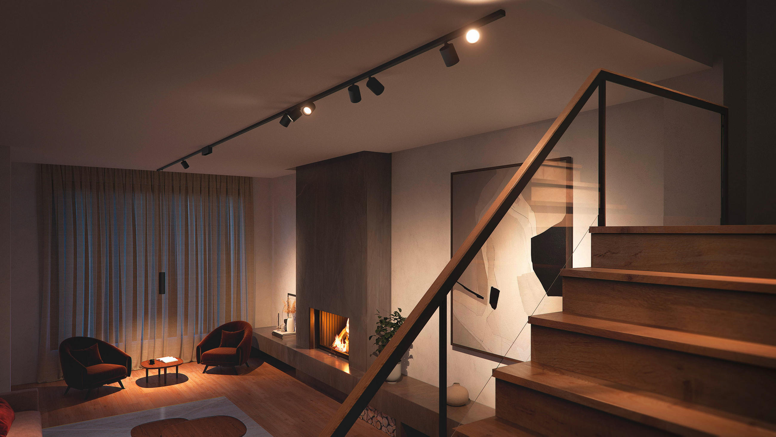 SCHIENENSYSTEM Perifo 221,5/12,8/2,6 cm   - Schwarz, Basics, Metall (221,5/12,8/2,6cm) - Philips HUE