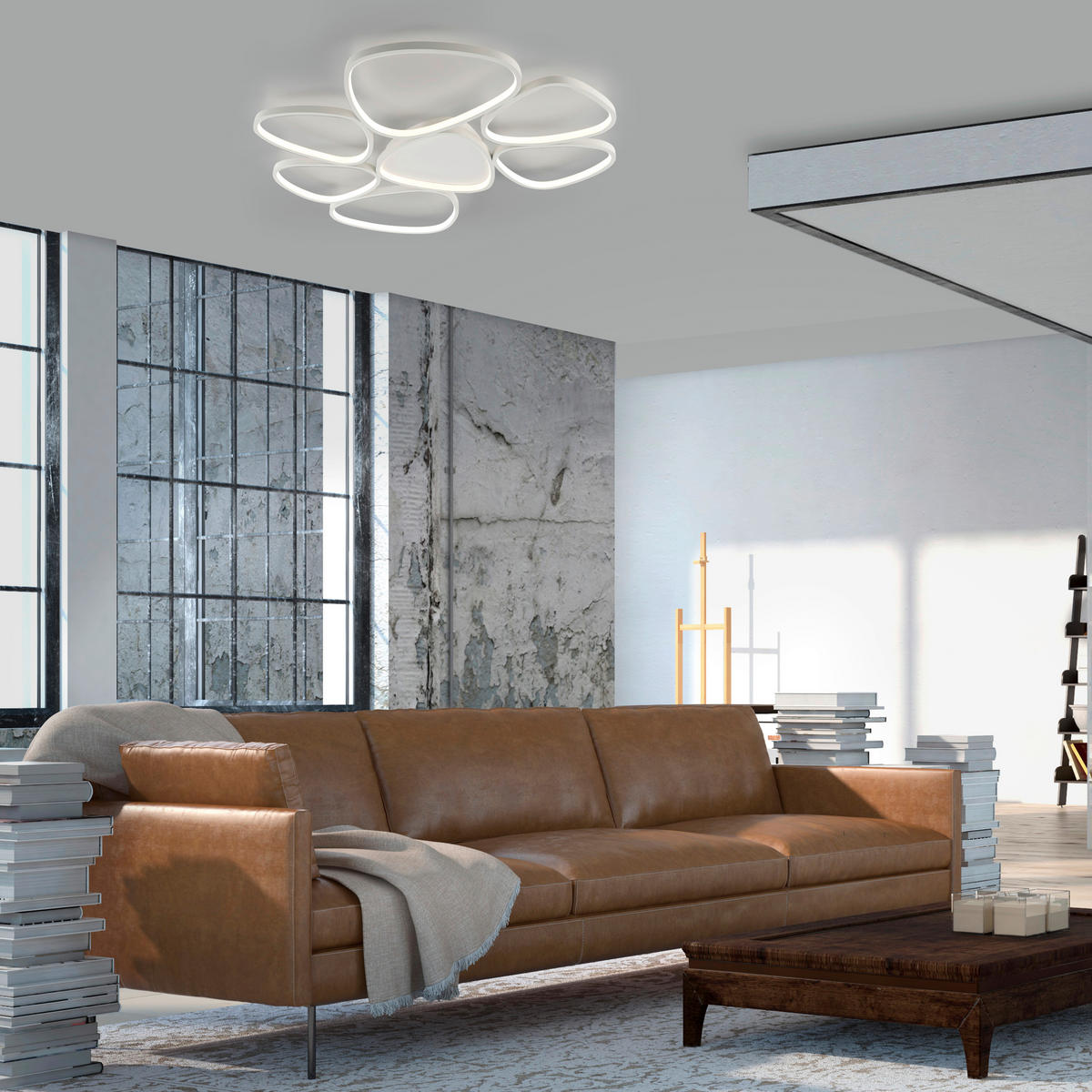 LED-DECKENLEUCHTE 92/70/6,5 cm  - Weiß, Design, Kunststoff/Metall (92/70/6,5cm) - Just Light