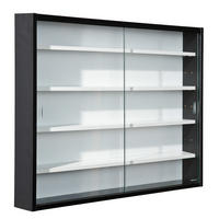 VÄGGHÄNGT VITRINSKÅP i svart, vit   - vit/svart, Design, trämaterial/glas (80/60/10cm) - MID.YOU
