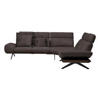 ECKSOFA in Flachgewebe Dunkelbraun  270/239 cm  - Dunkelbraun/Schwarz, Design, Textil/Metall (270/239cm) - Koinor