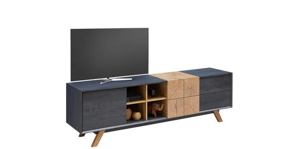 LOWBOARD  in 180/55/40 cm  - Eichefarben/Dunkelgrau, Design (180/55/40cm) - Carryhome