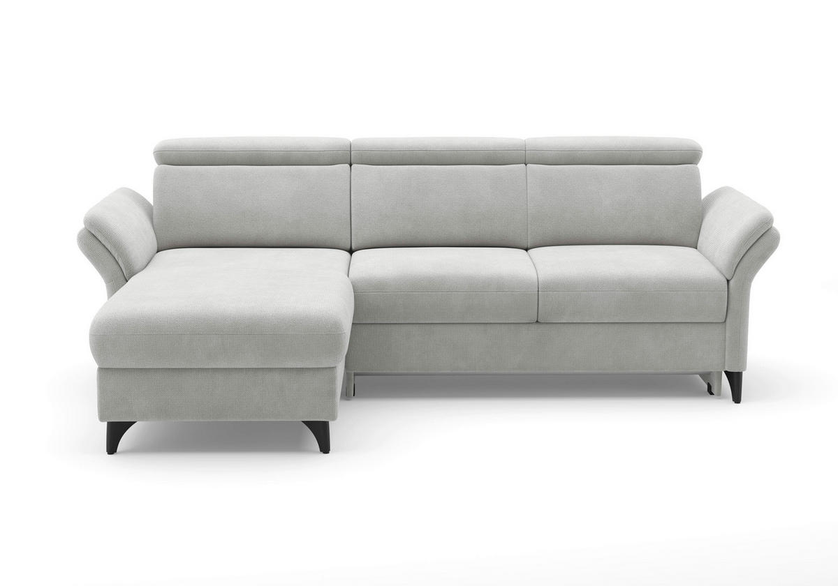 ECKSOFA GLENDALE E Silberfarben Flachgewebe  - Silberfarben/Schwarz, KONVENTIONELL, Textil/Metall (166/253cm) - Sit & More