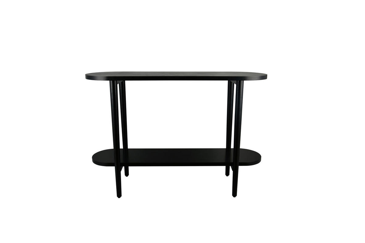 KONSOLENTISCH Mangoholz massiv Schwarz  - Schwarz, MODERN, Holz (110/35/75cm) - Milino