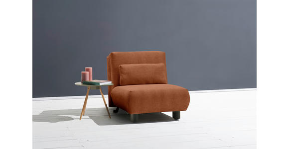 SCHLAFSESSEL Flachgewebe Terracotta - Terracotta/Schwarz, KONVENTIONELL, Textil/Metall (90/85/100cm) - Carryhome