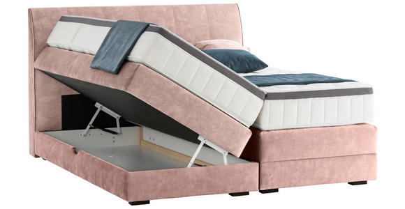 BOXSPRINGBETT 160/200 cm  in Hellrosa  - Wengefarben/Hellrosa, KONVENTIONELL, Holz/Textil (160/200cm) - Novel