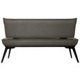 SITZBANK 153/90/65 cm Webstoff Schwarz, Dunkelgrau Buche massiv - Dunkelgrau/Schwarz, Basics, Holz/Textil (153/90/65cm) - Carryhome