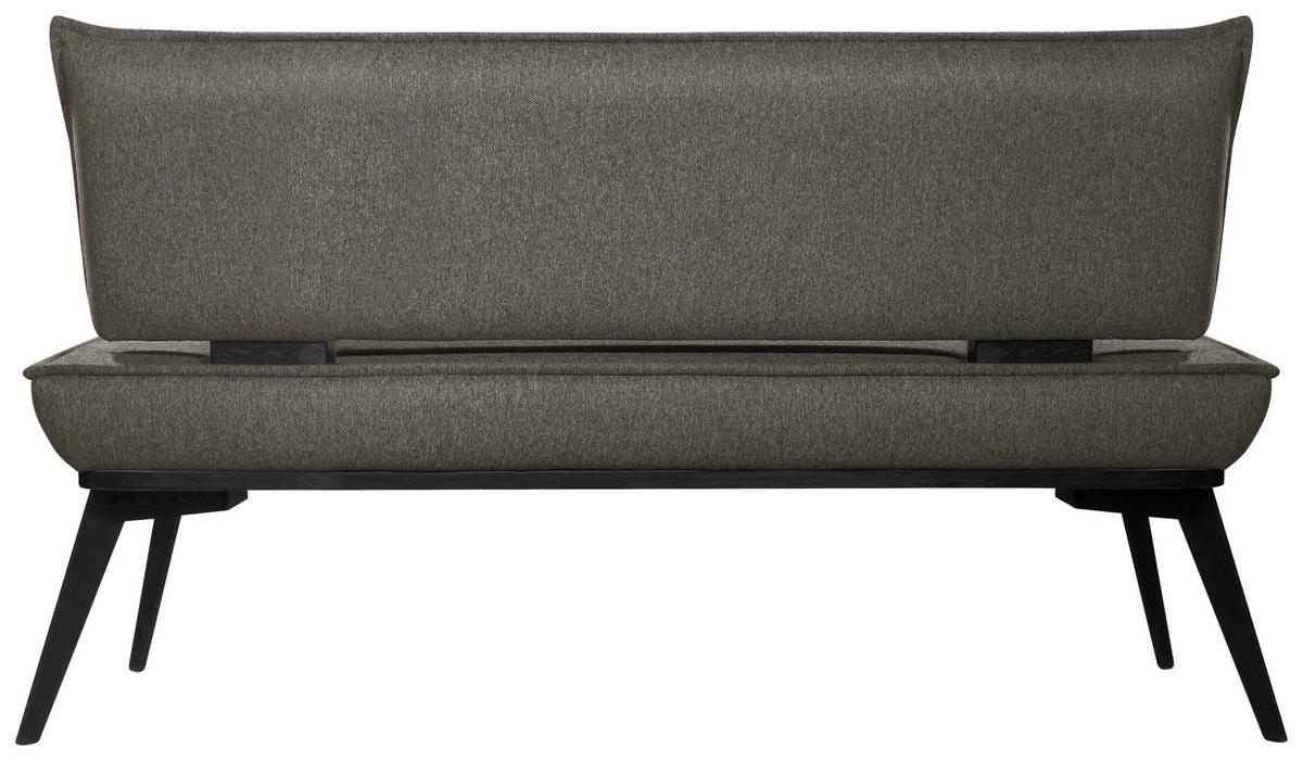 SITZBANK 153/90/65 cm Webstoff Schwarz, Dunkelgrau Buche massiv  - Dunkelgrau/Schwarz, Basics, Holz/Textil (153/90/65cm) - Carryhome
