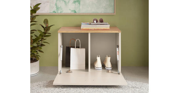 GARDEROBENBANK in 60/43/38 cm - Kaschmir/Eichefarben, Basics, Holzwerkstoff/Kunststoff (60/43/38cm) - Xora