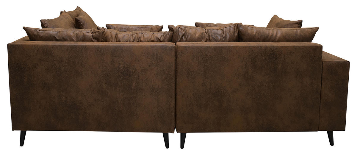 KUTNA GARNITURA tekstil  smeđa   - crna/smeđa, Design, tekstil/drvo (247/174cm) - MID.YOU